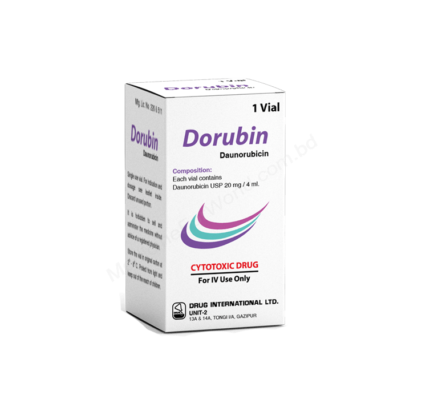 Daunorubicin Hydrochloride (Dorubin 20mg/ 10ml) Rx