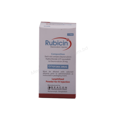 Daunorubicin Hydrochloride (Rubicin 20mg/ 10ml) Rx