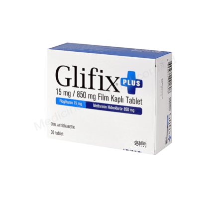 Pioglitazone+Metformin (GLIFIX PLUS 15/500mg/15/850mg) Rx